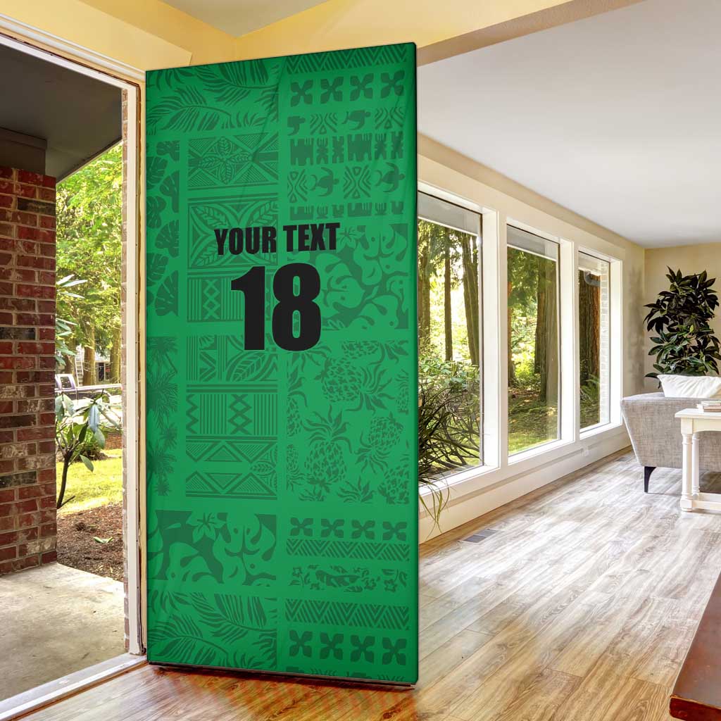 Custom Saint Kitts And Nevis Football Door Cover Sugar Boyz Green Version - Wonder Print Shop
