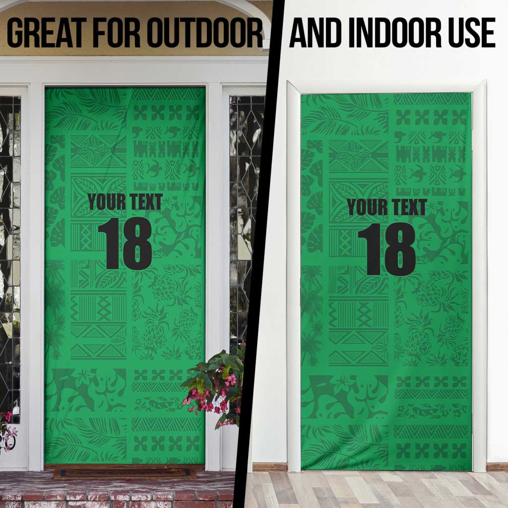 Custom Saint Kitts And Nevis Football Door Cover Sugar Boyz Green Version - Wonder Print Shop