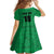 Custom Saint Kitts And Nevis Football Family Matching Off The Shoulder Long Sleeve Dress and Hawaiian Shirt Sugar Boyz Green Version - Wonder Print Shop