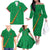 Custom Saint Kitts And Nevis Football Family Matching Off The Shoulder Long Sleeve Dress and Hawaiian Shirt Sugar Boyz Green Version - Wonder Print Shop