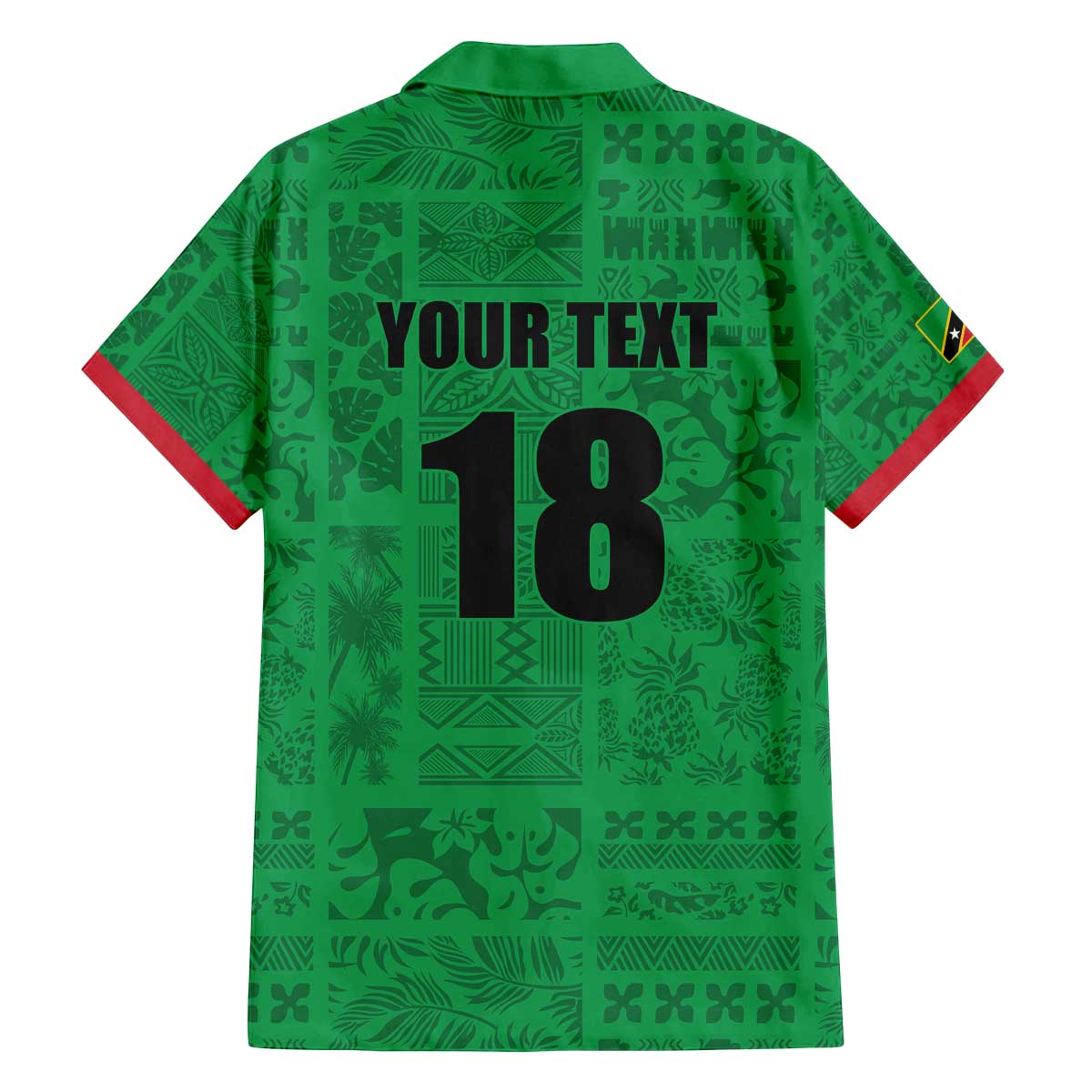 Custom Saint Kitts And Nevis Football Family Matching Off The Shoulder Long Sleeve Dress and Hawaiian Shirt Sugar Boyz Green Version - Wonder Print Shop