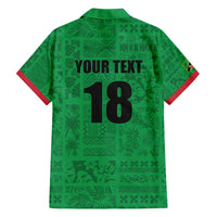 Custom Saint Kitts And Nevis Football Family Matching Off The Shoulder Long Sleeve Dress and Hawaiian Shirt Sugar Boyz Green Version - Wonder Print Shop