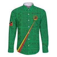Custom Saint Kitts And Nevis Football Family Matching Off The Shoulder Long Sleeve Dress and Hawaiian Shirt Sugar Boyz Green Version - Wonder Print Shop