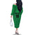 Custom Saint Kitts And Nevis Football Family Matching Off The Shoulder Long Sleeve Dress and Hawaiian Shirt Sugar Boyz Green Version - Wonder Print Shop