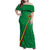 Custom Saint Kitts And Nevis Football Family Matching Off Shoulder Maxi Dress and Hawaiian Shirt Sugar Boyz Green Version - Wonder Print Shop