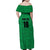 Custom Saint Kitts And Nevis Football Family Matching Off Shoulder Maxi Dress and Hawaiian Shirt Sugar Boyz Green Version - Wonder Print Shop