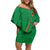 Custom Saint Kitts And Nevis Football Family Matching Off Shoulder Short Dress and Hawaiian Shirt Sugar Boyz Green Version - Wonder Print Shop