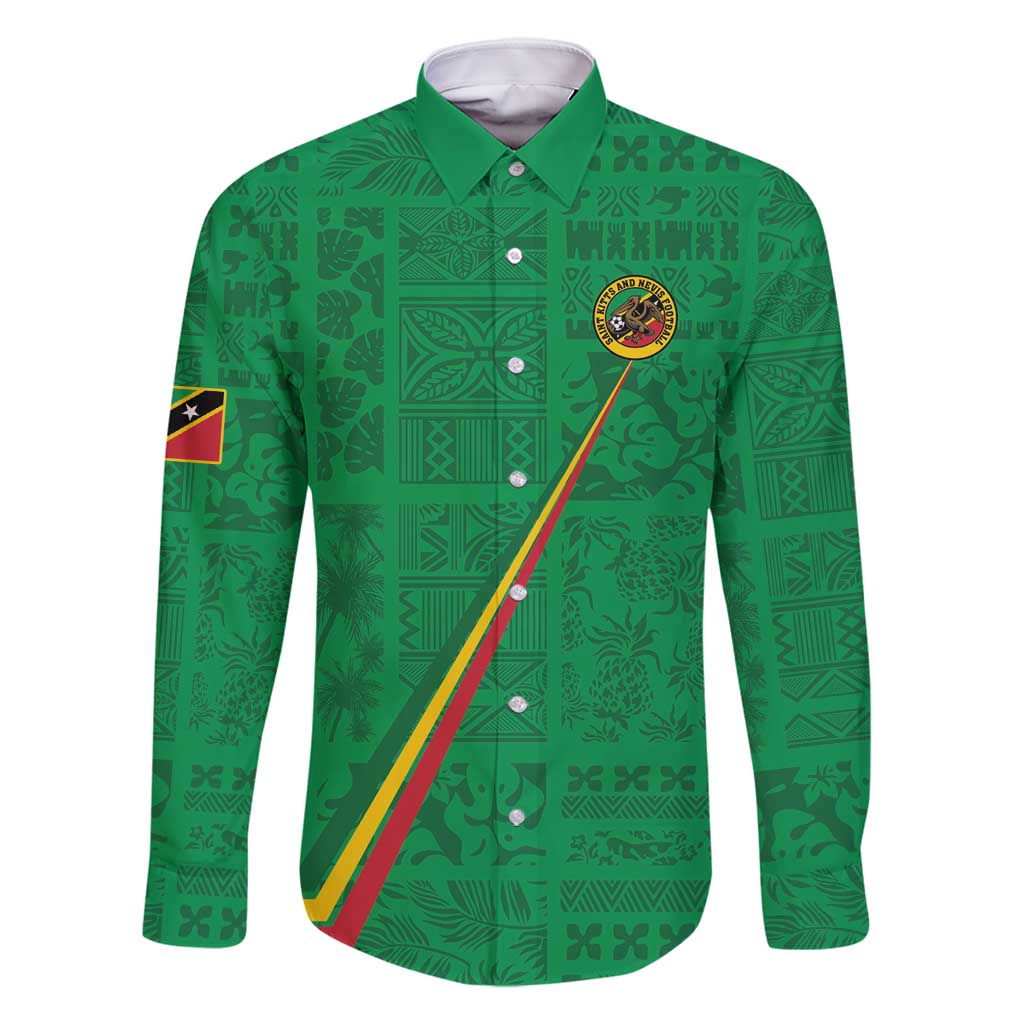 Custom Saint Kitts And Nevis Football Family Matching Summer Maxi Dress and Hawaiian Shirt Sugar Boyz Green Version - Wonder Print Shop