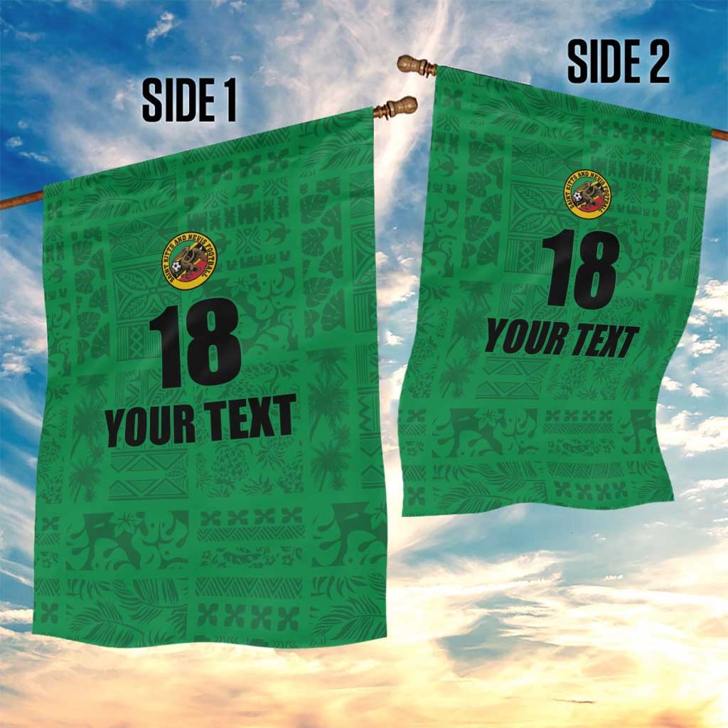Custom Saint Kitts And Nevis Football Garden Flag Sugar Boyz Green Version - Wonder Print Shop