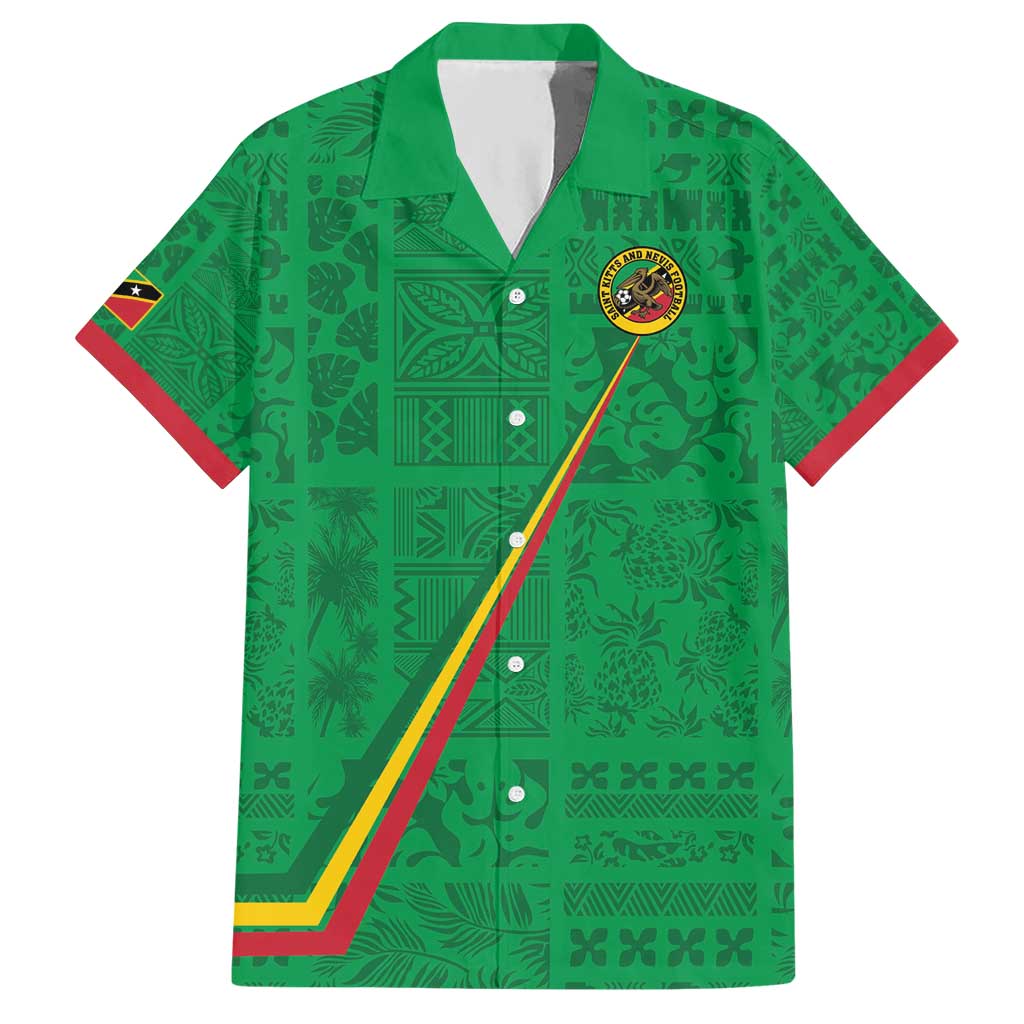 Custom Saint Kitts And Nevis Football Hawaiian Shirt Sugar Boyz Green Version - Wonder Print Shop