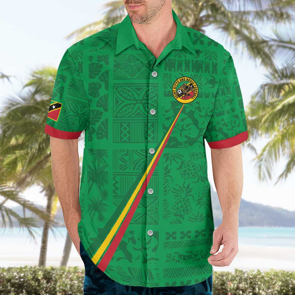 Custom Saint Kitts And Nevis Football Hawaiian Shirt Sugar Boyz Green Version - Wonder Print Shop