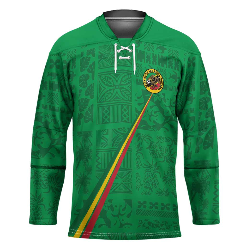 Custom Saint Kitts And Nevis Football Hockey Jersey Sugar Boyz Green Version - Wonder Print Shop