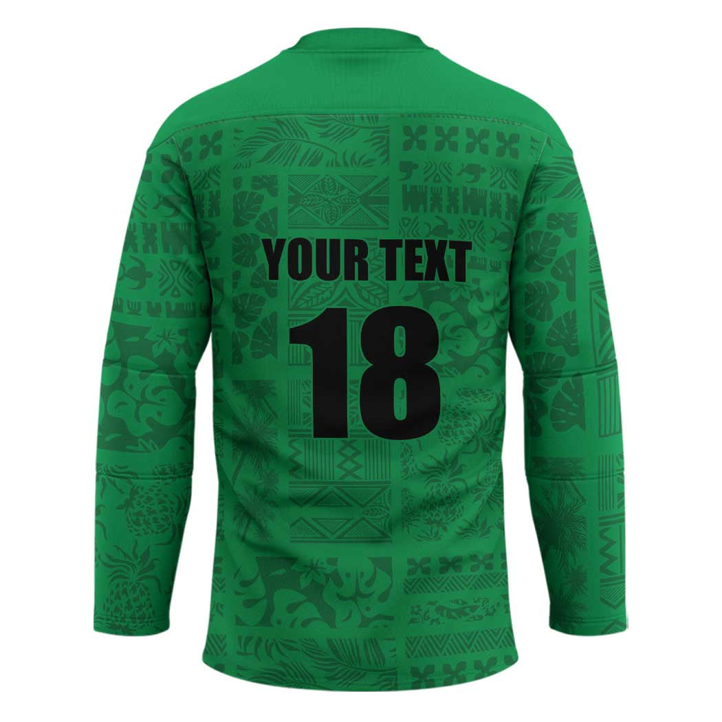 Custom Saint Kitts And Nevis Football Hockey Jersey Sugar Boyz Green Version - Wonder Print Shop