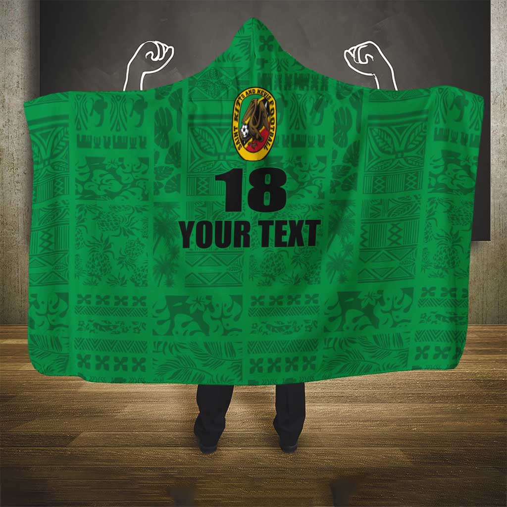 Custom Saint Kitts And Nevis Football Hooded Blanket Sugar Boyz Green Version - Wonder Print Shop