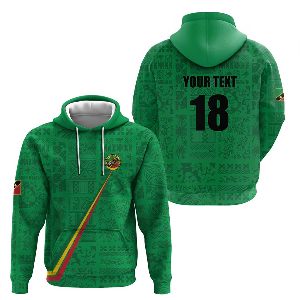 Custom Saint Kitts And Nevis Football Hoodie Sugar Boyz Green Version - Wonder Print Shop