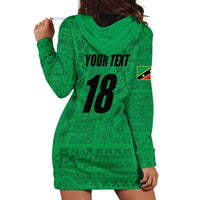 Custom Saint Kitts And Nevis Football Hoodie Dress Sugar Boyz Green Version - Wonder Print Shop