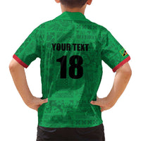 Custom Saint Kitts And Nevis Football Kid Hawaiian Shirt Sugar Boyz Green Version - Wonder Print Shop