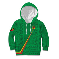 Custom Saint Kitts And Nevis Football Kid Hoodie Sugar Boyz Green Version - Wonder Print Shop