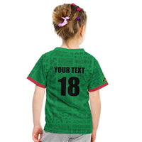 Custom Saint Kitts And Nevis Football Kid T Shirt Sugar Boyz Green Version - Wonder Print Shop