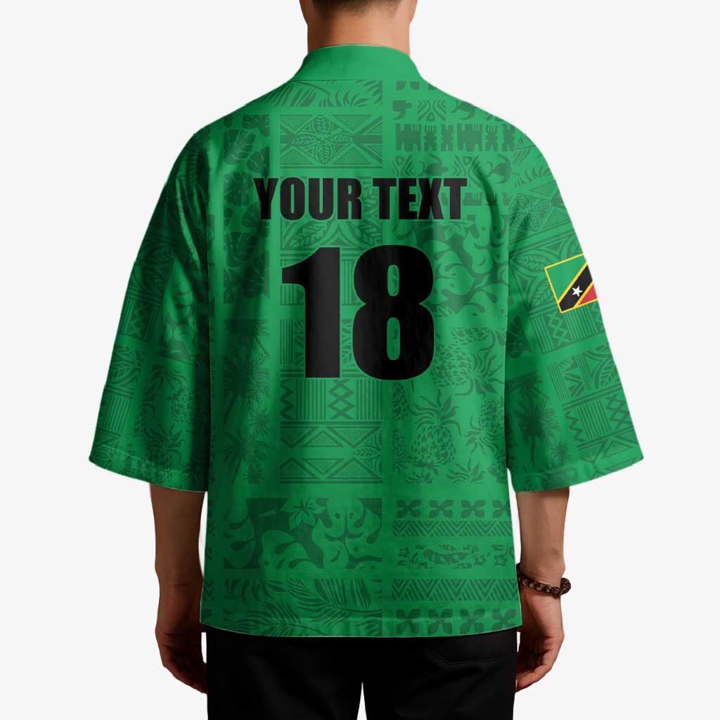 Custom Saint Kitts And Nevis Football Kimono Sugar Boyz Green Version - Wonder Print Shop