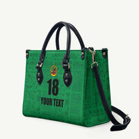 Custom Saint Kitts And Nevis Football Leather Bag Sugar Boyz Green Version - Wonder Print Shop