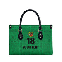 Custom Saint Kitts And Nevis Football Leather Bag Sugar Boyz Green Version - Wonder Print Shop