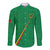 Custom Saint Kitts And Nevis Football Long Sleeve Button Shirt Sugar Boyz Green Version - Wonder Print Shop