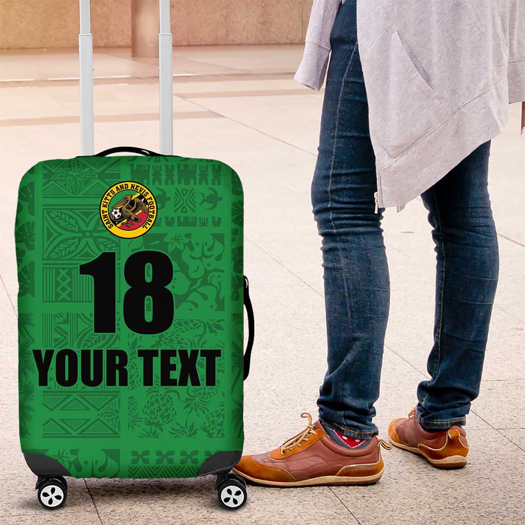Custom Saint Kitts And Nevis Football Luggage Cover Sugar Boyz Green Version - Wonder Print Shop
