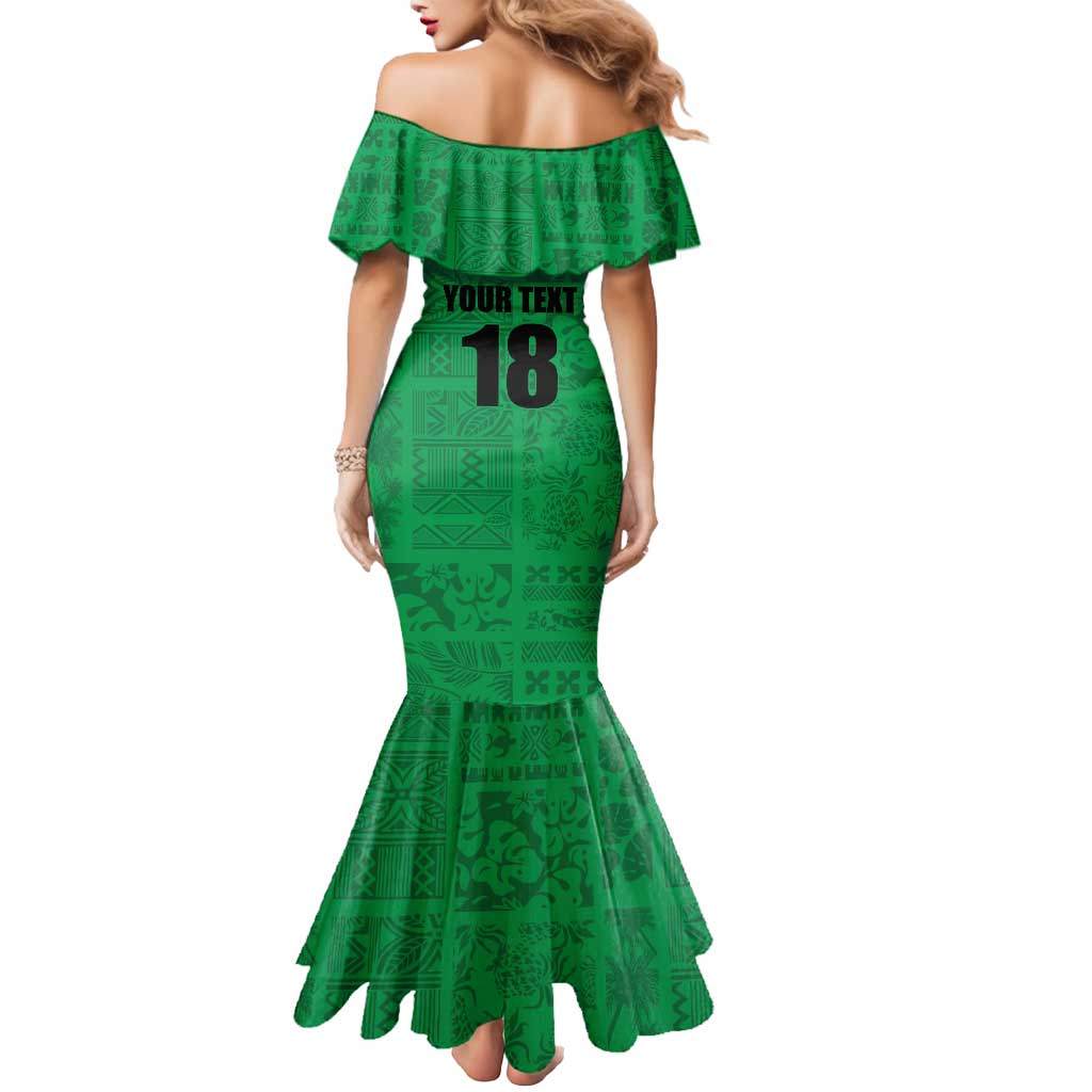 Custom Saint Kitts And Nevis Football Mermaid Dress Sugar Boyz Green Version - Wonder Print Shop