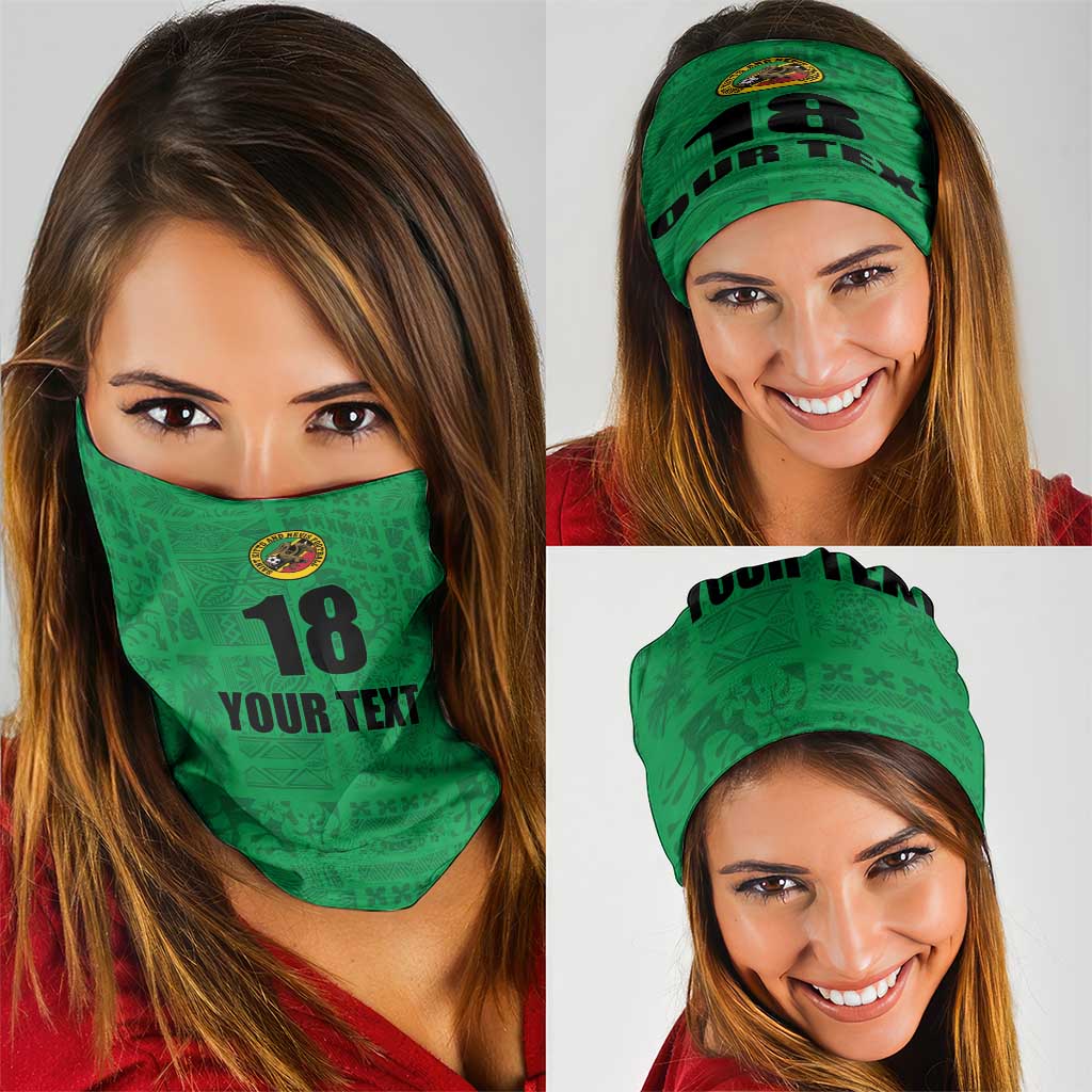 Custom Saint Kitts And Nevis Football Neck Gaiter Sugar Boyz Green Version - Wonder Print Shop