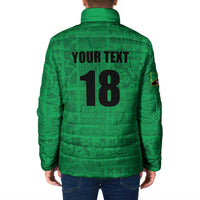 Custom Saint Kitts And Nevis Football Padded Jacket Sugar Boyz Green Version - Wonder Print Shop