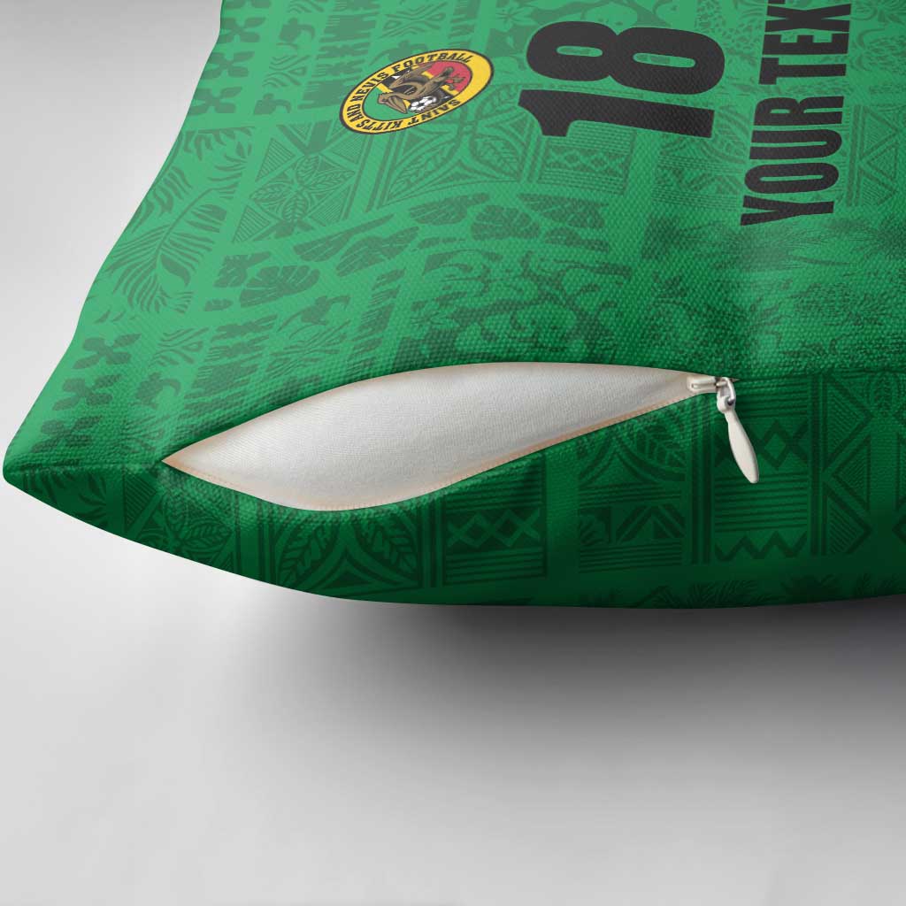 Custom Saint Kitts And Nevis Football Pillow Cover Sugar Boyz Green Version - Wonder Print Shop