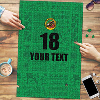 Custom Saint Kitts And Nevis Football Puzzle Sugar Boyz Green Version - Wonder Print Shop