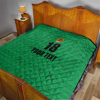 Custom Saint Kitts And Nevis Football Quilt Sugar Boyz Green Version - Wonder Print Shop