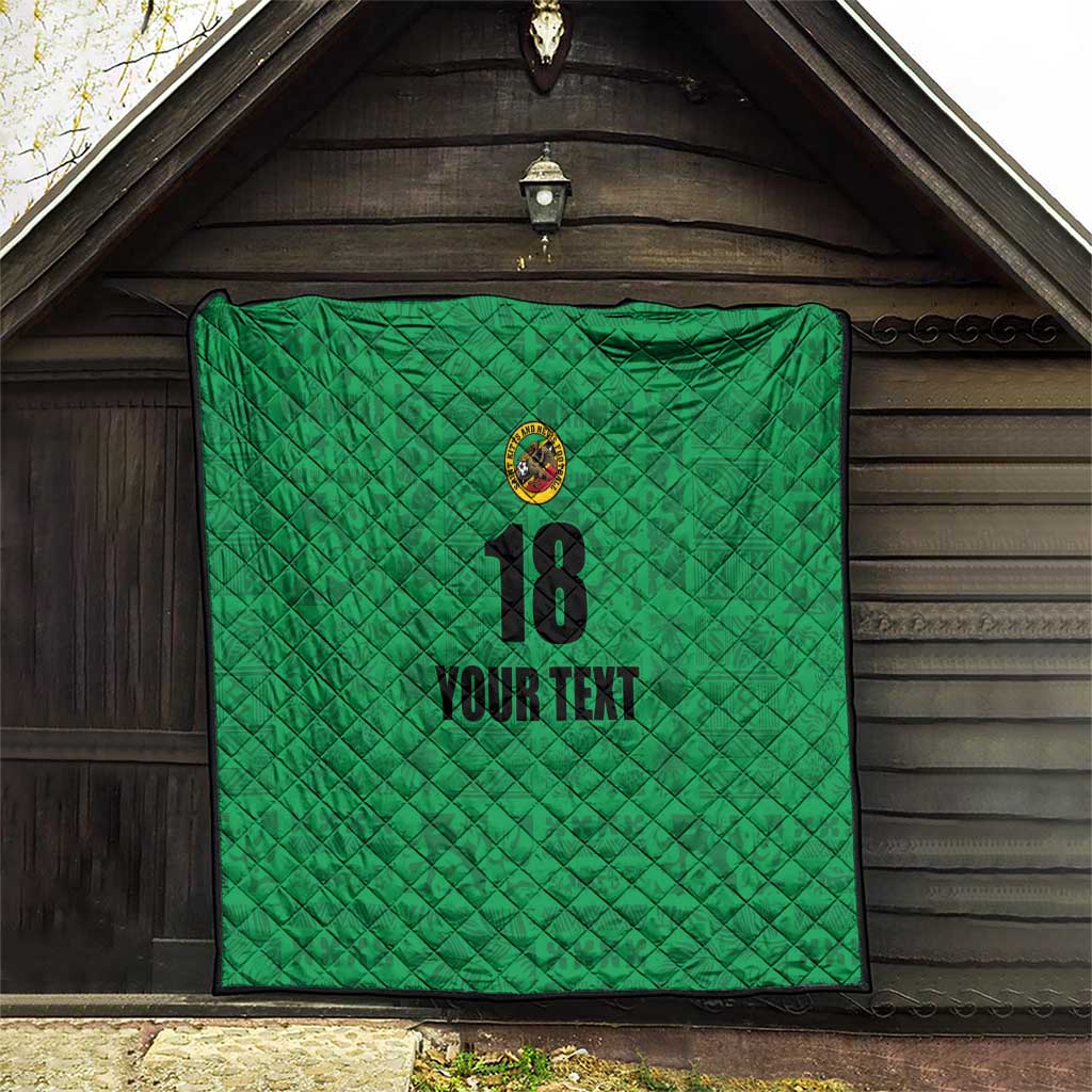 Custom Saint Kitts And Nevis Football Quilt Sugar Boyz Green Version - Wonder Print Shop