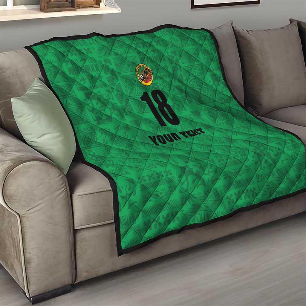 Custom Saint Kitts And Nevis Football Quilt Sugar Boyz Green Version - Wonder Print Shop