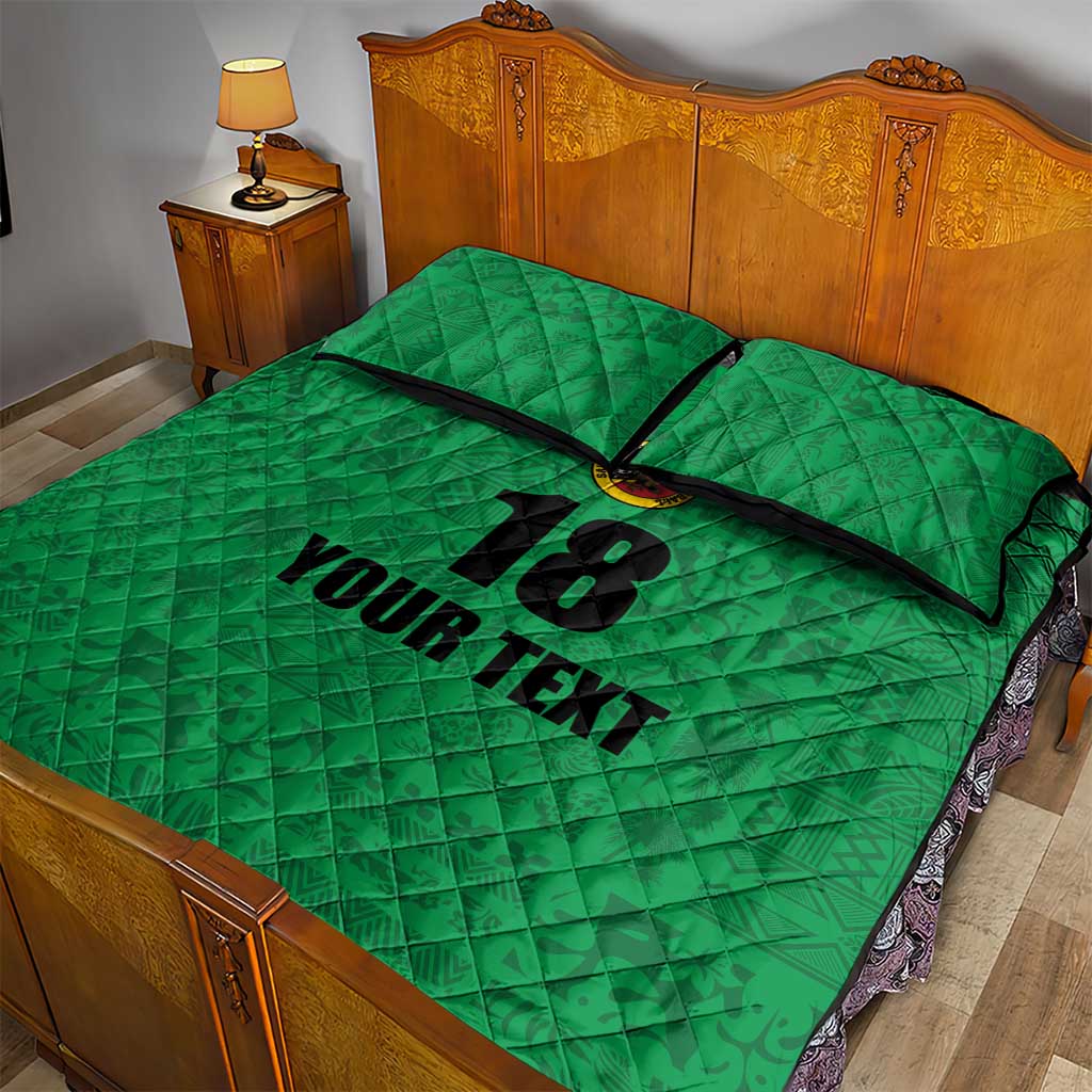 Custom Saint Kitts And Nevis Football Quilt Bed Set Sugar Boyz Green Version - Wonder Print Shop