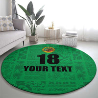 Custom Saint Kitts And Nevis Football Round Carpet Sugar Boyz Green Version - Wonder Print Shop
