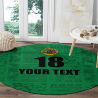 Custom Saint Kitts And Nevis Football Round Carpet Sugar Boyz Green Version - Wonder Print Shop