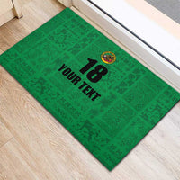 Custom Saint Kitts And Nevis Football Rubber Doormat Sugar Boyz Green Version - Wonder Print Shop