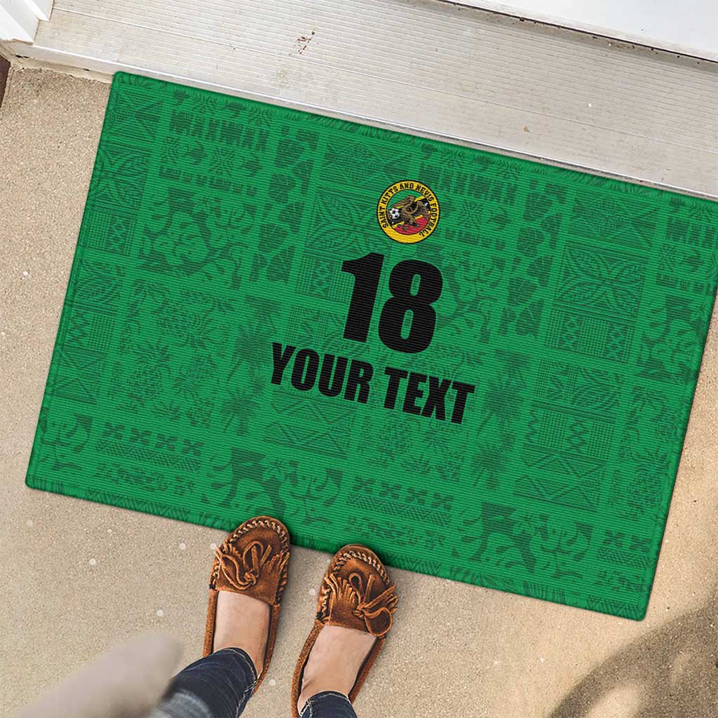 Custom Saint Kitts And Nevis Football Rubber Doormat Sugar Boyz Green Version - Wonder Print Shop