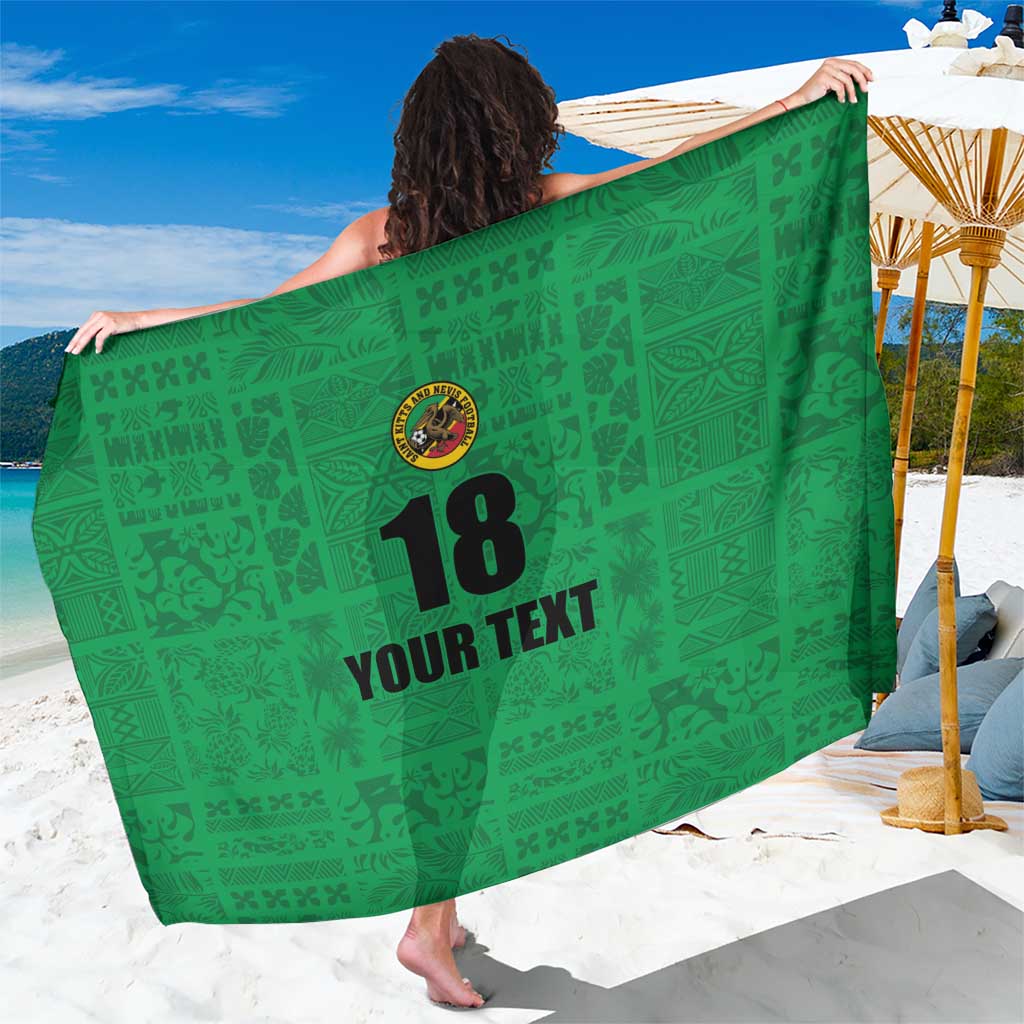 Custom Saint Kitts And Nevis Football Sarong Sugar Boyz Green Version - Wonder Print Shop