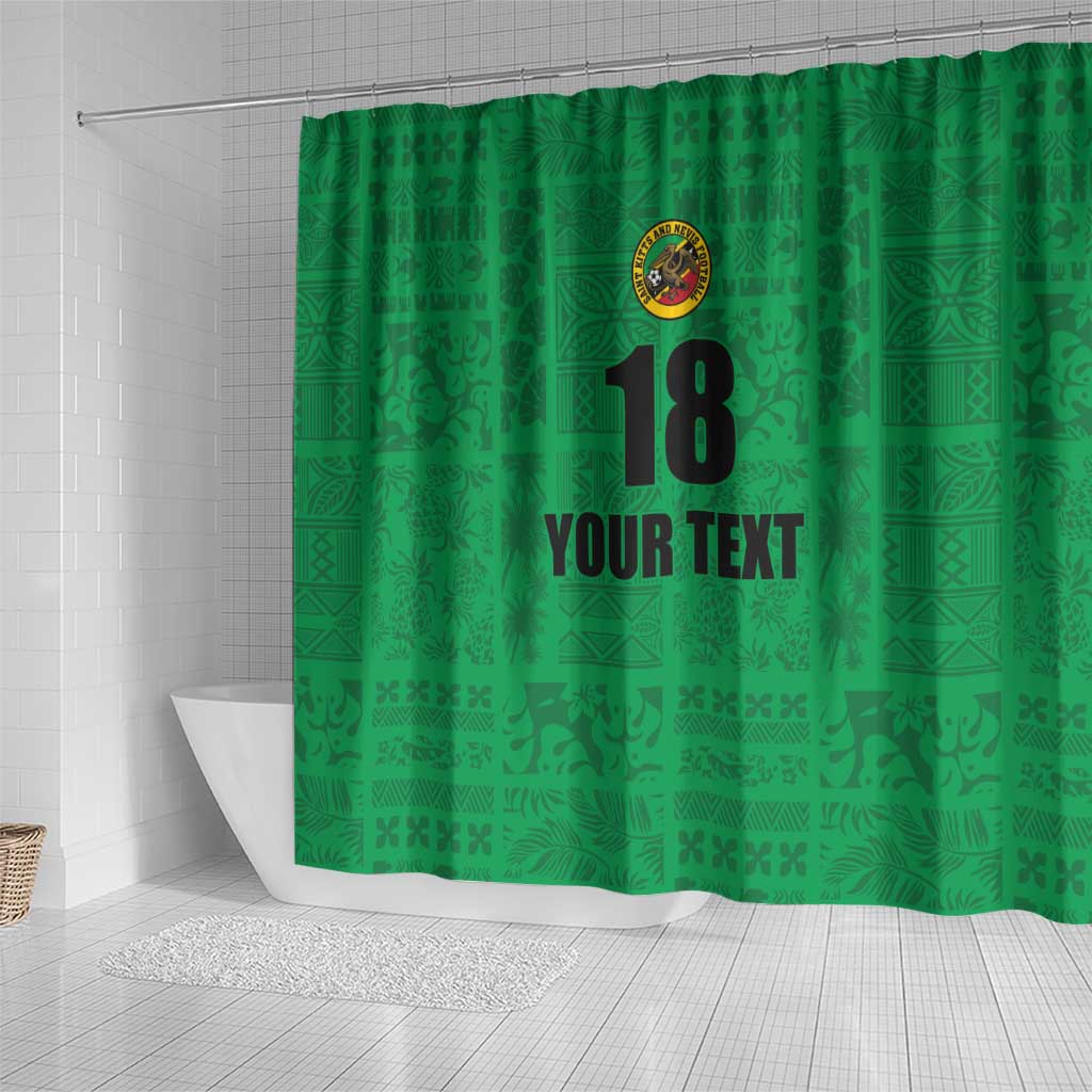 Custom Saint Kitts And Nevis Football Shower Curtain Sugar Boyz Green Version - Wonder Print Shop