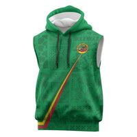 Custom Saint Kitts And Nevis Football Sleeveless Hoodie Sugar Boyz Green Version - Wonder Print Shop