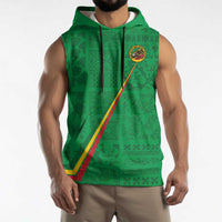 Custom Saint Kitts And Nevis Football Sleeveless Hoodie Sugar Boyz Green Version - Wonder Print Shop