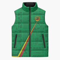Custom Saint Kitts And Nevis Football Sleeveless Puffer Jacket Sugar Boyz Green Version - Wonder Print Shop