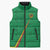 Custom Saint Kitts And Nevis Football Sleeveless Puffer Jacket Sugar Boyz Green Version - Wonder Print Shop