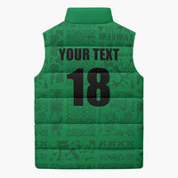 Custom Saint Kitts And Nevis Football Sleeveless Puffer Jacket Sugar Boyz Green Version - Wonder Print Shop