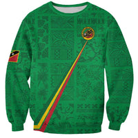 Custom Saint Kitts And Nevis Football Sweatshirt Sugar Boyz Green Version - Wonder Print Shop