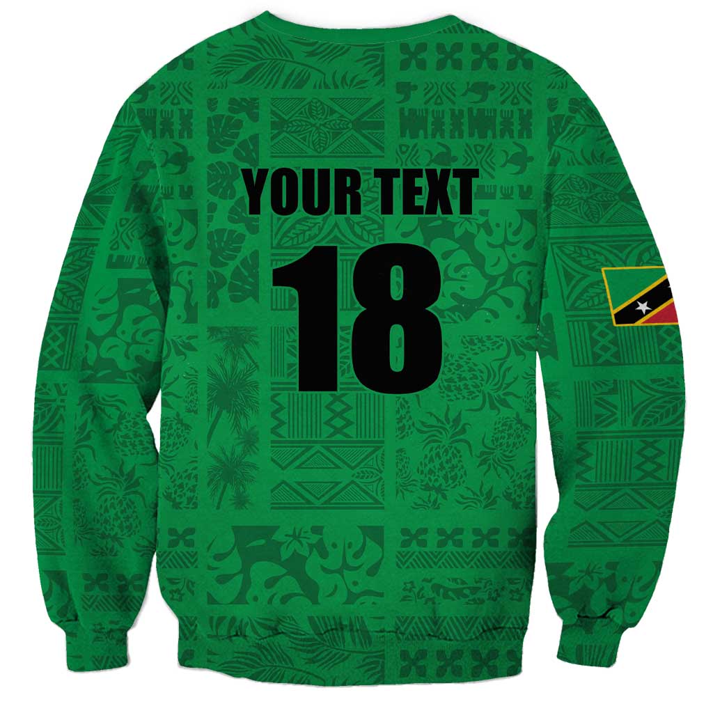 Custom Saint Kitts And Nevis Football Sweatshirt Sugar Boyz Green Version - Wonder Print Shop
